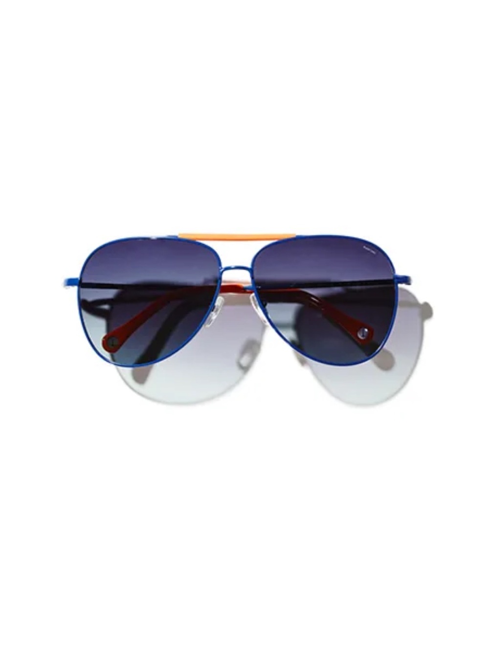Jack Spade  Navy & Orange Aviator Sunglasses With  Dark Brown Canvas Case